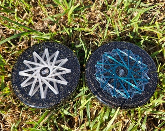 Interference RODIN/VORTEX Coil Charge Plates, Orgonite, lifeforce energy, scalar field, 5G protection, shungite, CHAKRA Blend Crystals