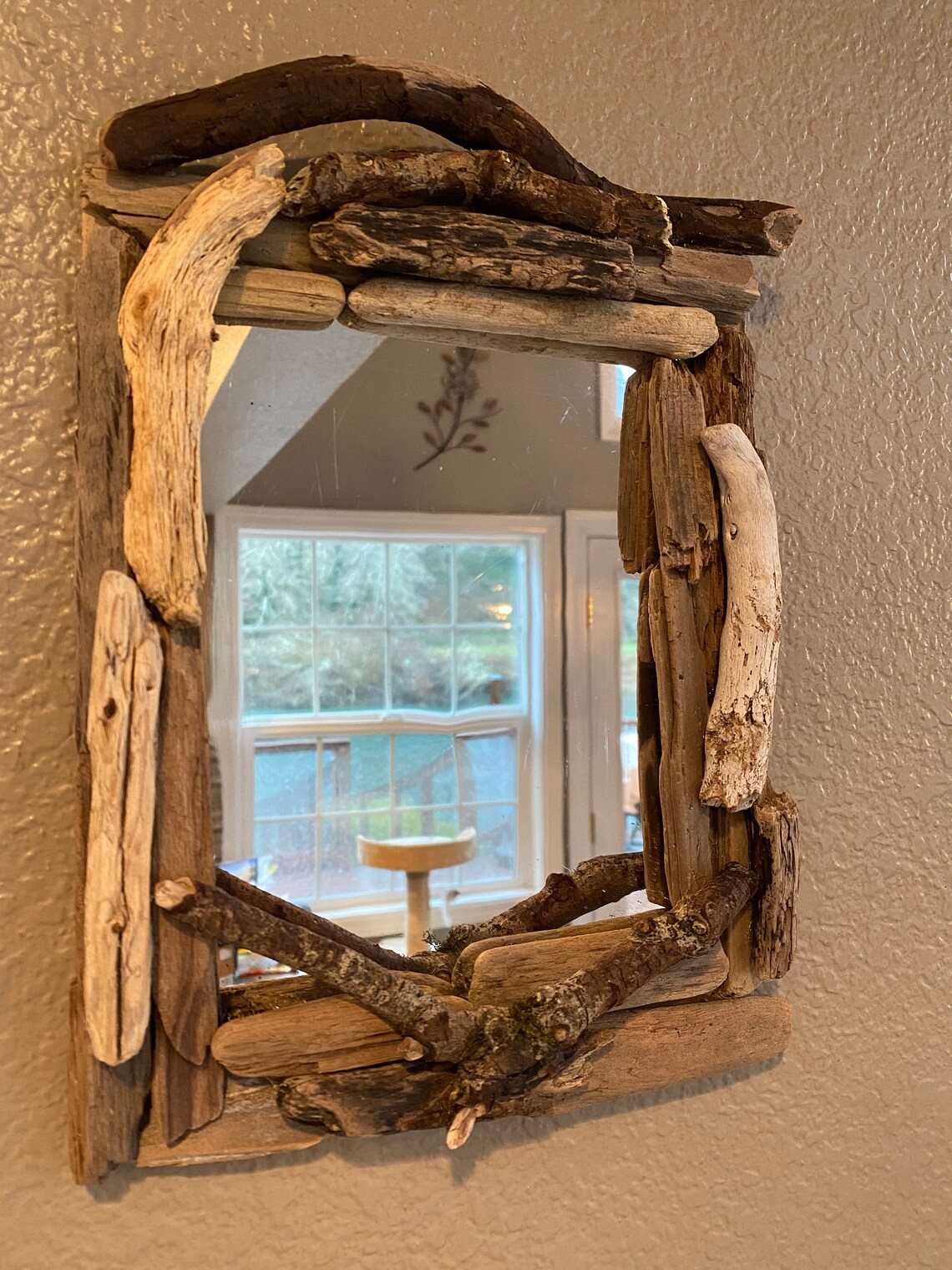 Driftwood Framed Mirror Etsy