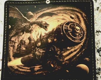 Sci-Fi alien starship on the post-apocalyptic space - Ropper Wallet