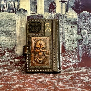 Necronomicon Leather Phone Case with cardholder for six credit cardsfor any phones per order image 5