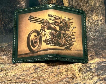 Biker's wallet - Alligator Steampunk