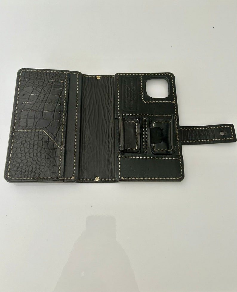 Necronomicon Leather Phone Case with cardholder for six credit cardsfor any phones per order image 7