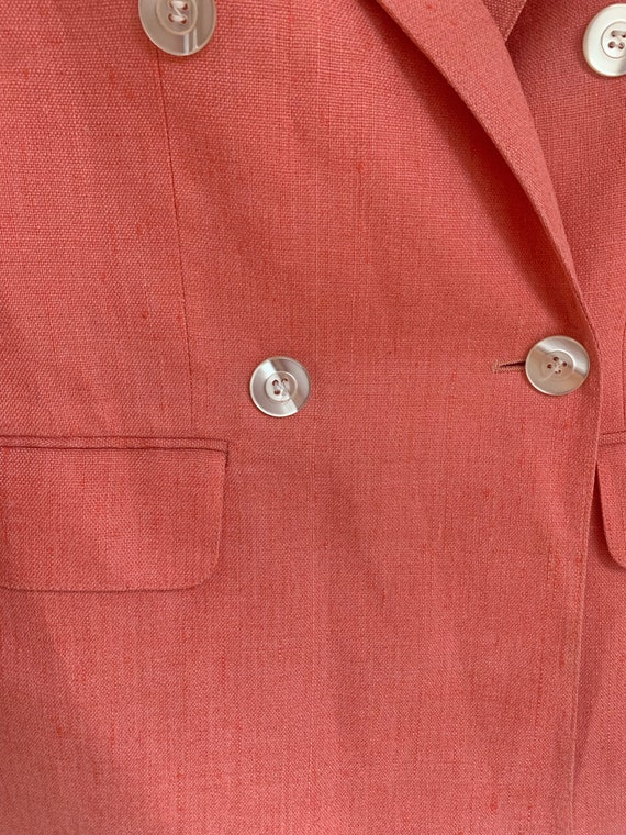 80s Salmon Pink Blazer 1980s Vintage Suit - image 3