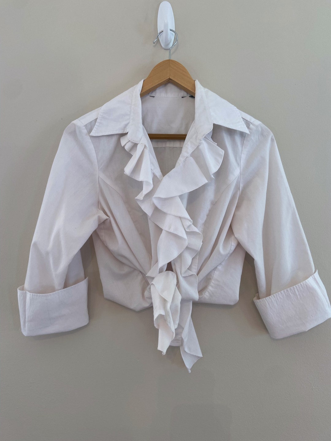 90s Vintage Ruffle Blouse - Etsy