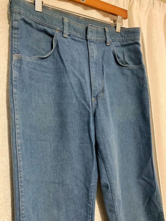 Vintage 70s Wrangler Light Jeans 34x32 Unisex Den… - image 4