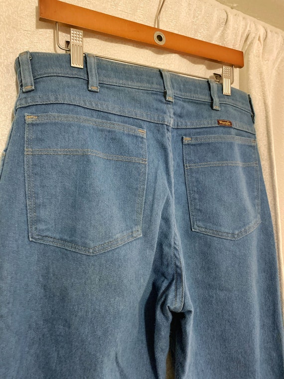 Vintage 70s Wrangler Light Jeans 34x32 Unisex Den… - image 5