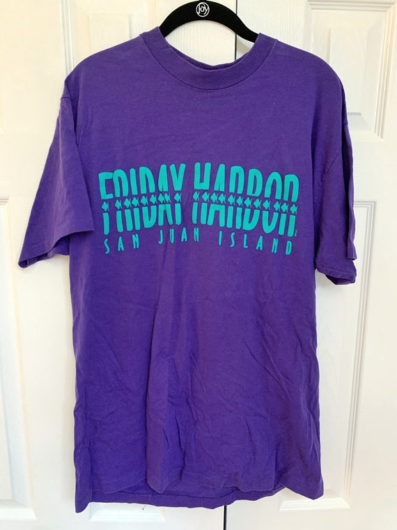 Vintage Purple San Juan Island Tee Vtg 90s Graphic