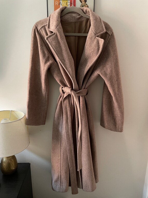 Vintage Windsor Wool Wrap Coat Beige - image 2