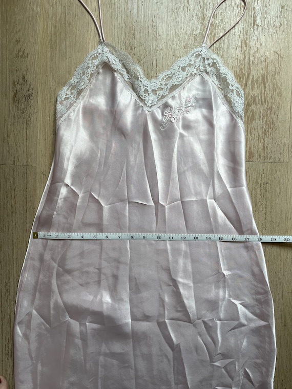 Vintage Barbizon Baby Pink Slip Dress w/White Lace - image 9