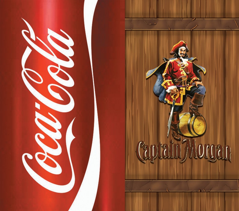 Captain Rum and Coke Alcohol Tumbler/ Beach / Stainless Etsy