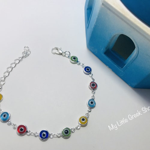 Evl Eye Greek Mat Turksh Nazar Con Dsc Gold Charm - Etsy Australa - Foto 14