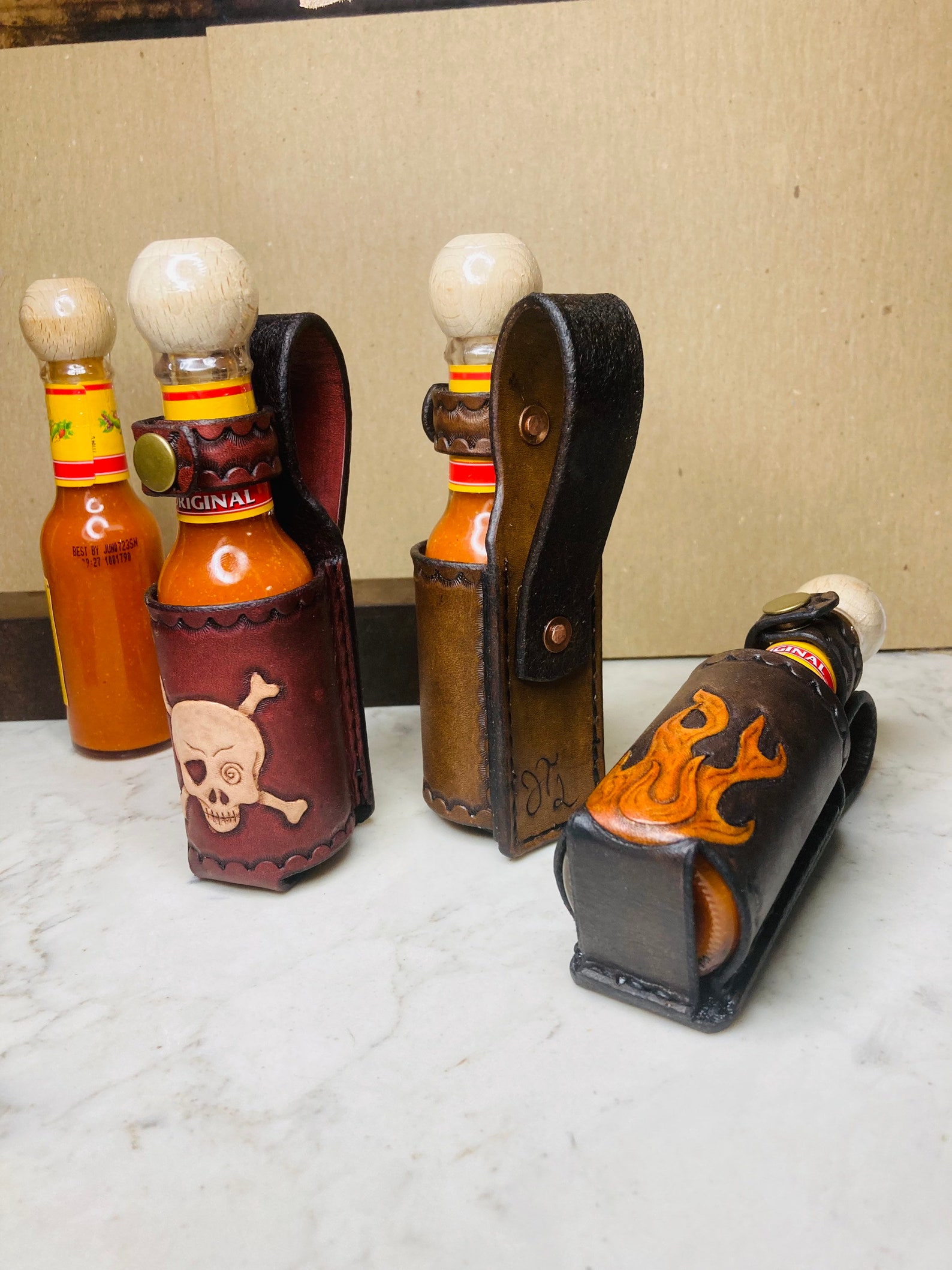 Hot Sauce Holder Holster Leather Belt Pouch Personalized Etsy