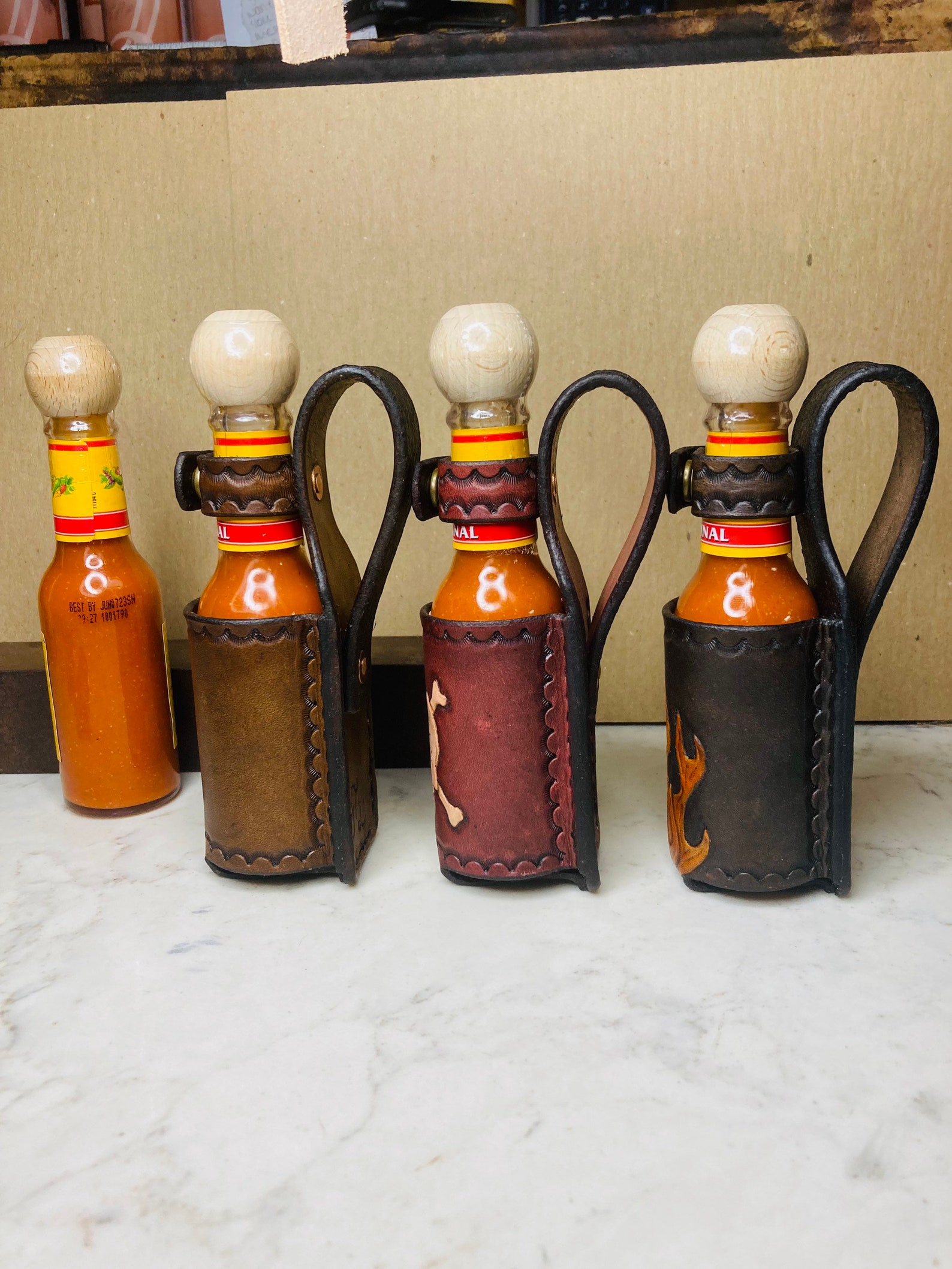 Hot Sauce Holder Holster Leather Belt Pouch Personalized Etsy
