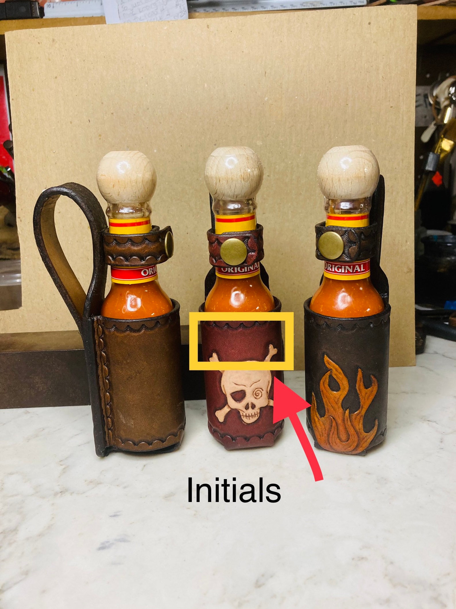 Hot Sauce Holder Holster Leather Belt Pouch Personalized Etsy