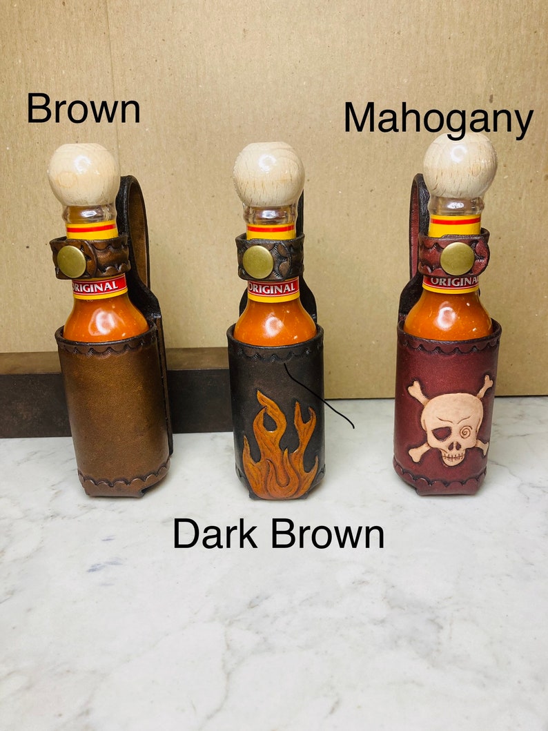 Hot Sauce Holder Holster Leather Belt Pouch Personalized Etsy