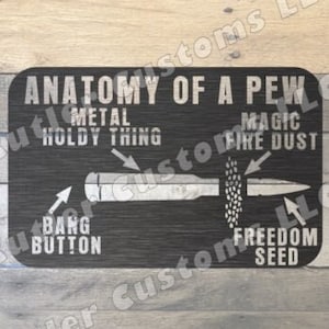 ANATOMIE VAN EEN PEW / .dxf .svg digitale download laser cnc plasma router waterjet / glock / gun / 2a / 2ndamendment / beveiliging / ar