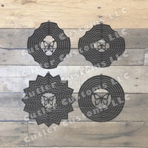 Butterfly wind spinner / .dxf .svg digital download laser cnc plasma router waterjet / valentines / gift / heart / mom / mothers day
