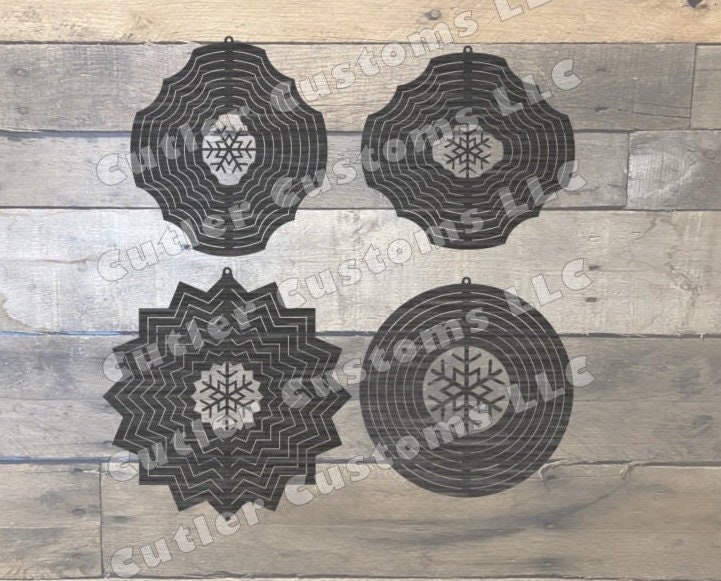 Snowflake Svg Router Snowflake Wind Spinner / .dxf .svg Digital Download Laser Cnc Plasma ...