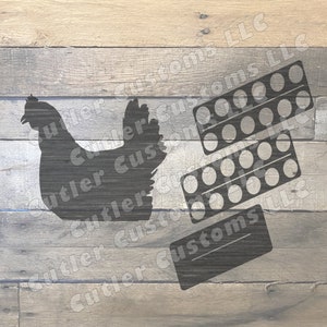 HEN EGG HOLDER / .dxf .svg descarga digital láser cnc plasma router chorro de agua / cocina / decoración / pollo / gallina / huevos