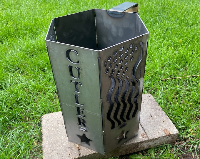 Personalized Charcoal Lighter Chimney Made in the USA US sourced steel Grill Master Special Father's Day Labor Day Cookouts Grilling