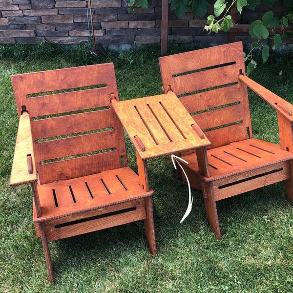 Conversation Table- table only. Attaches two Modirondack Adirondack chairs converting them to a loveseat