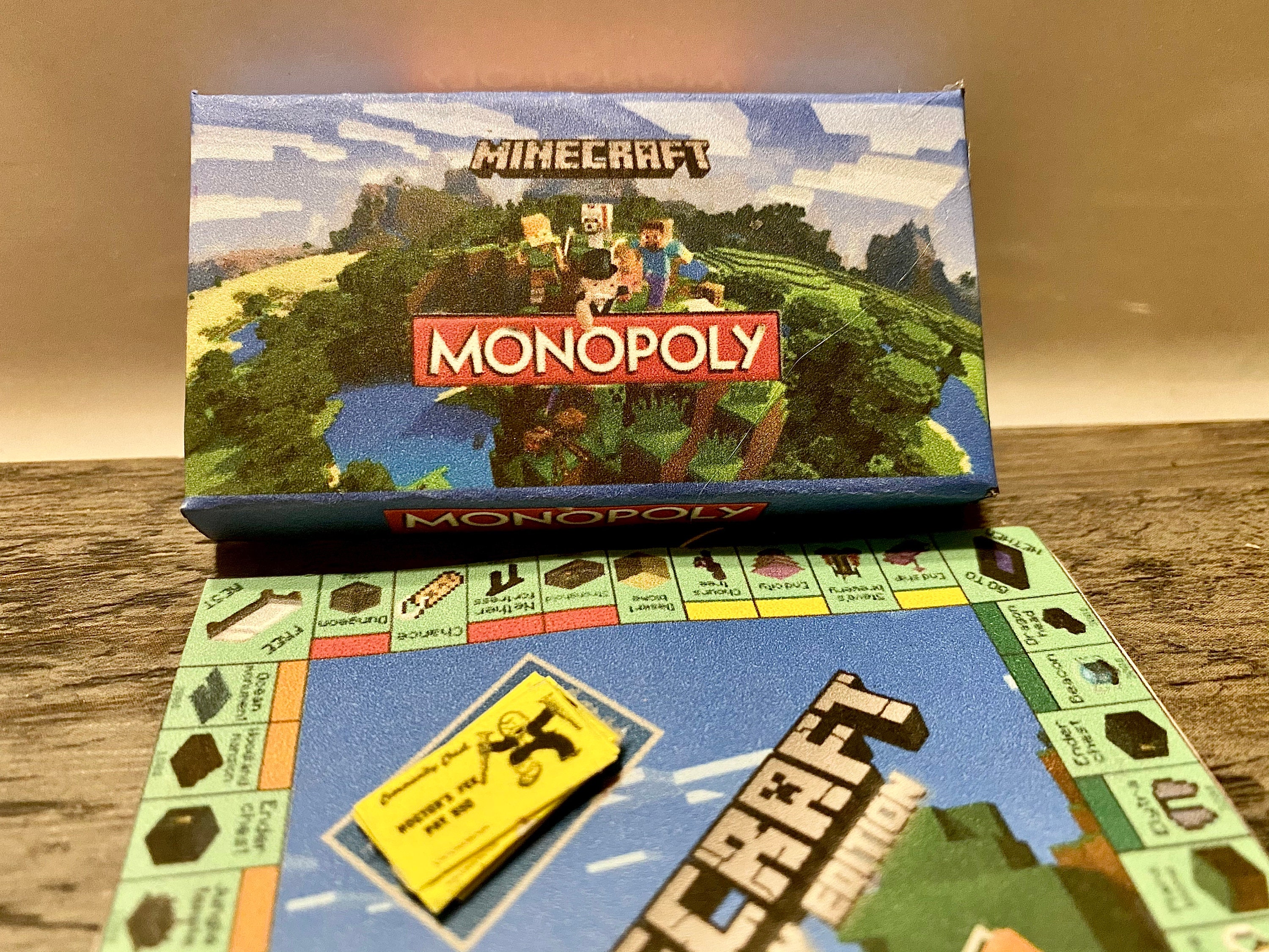 What is the title of this picture ? Miniature Minecraft Monopoly digital download 1/6 scale | Etsy