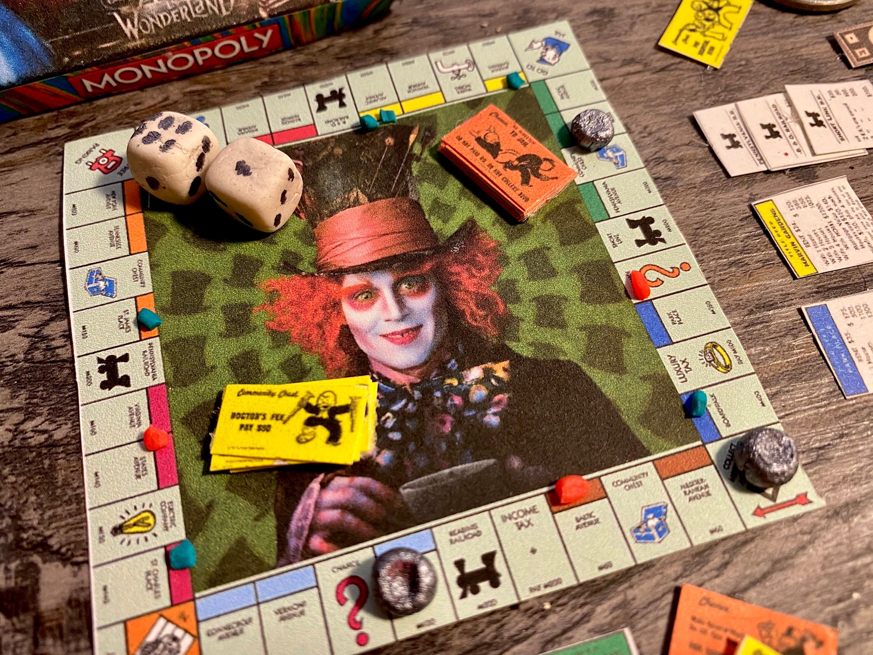 Miniature Alice in Wonderland Monopoly 1/6 scale Etsy