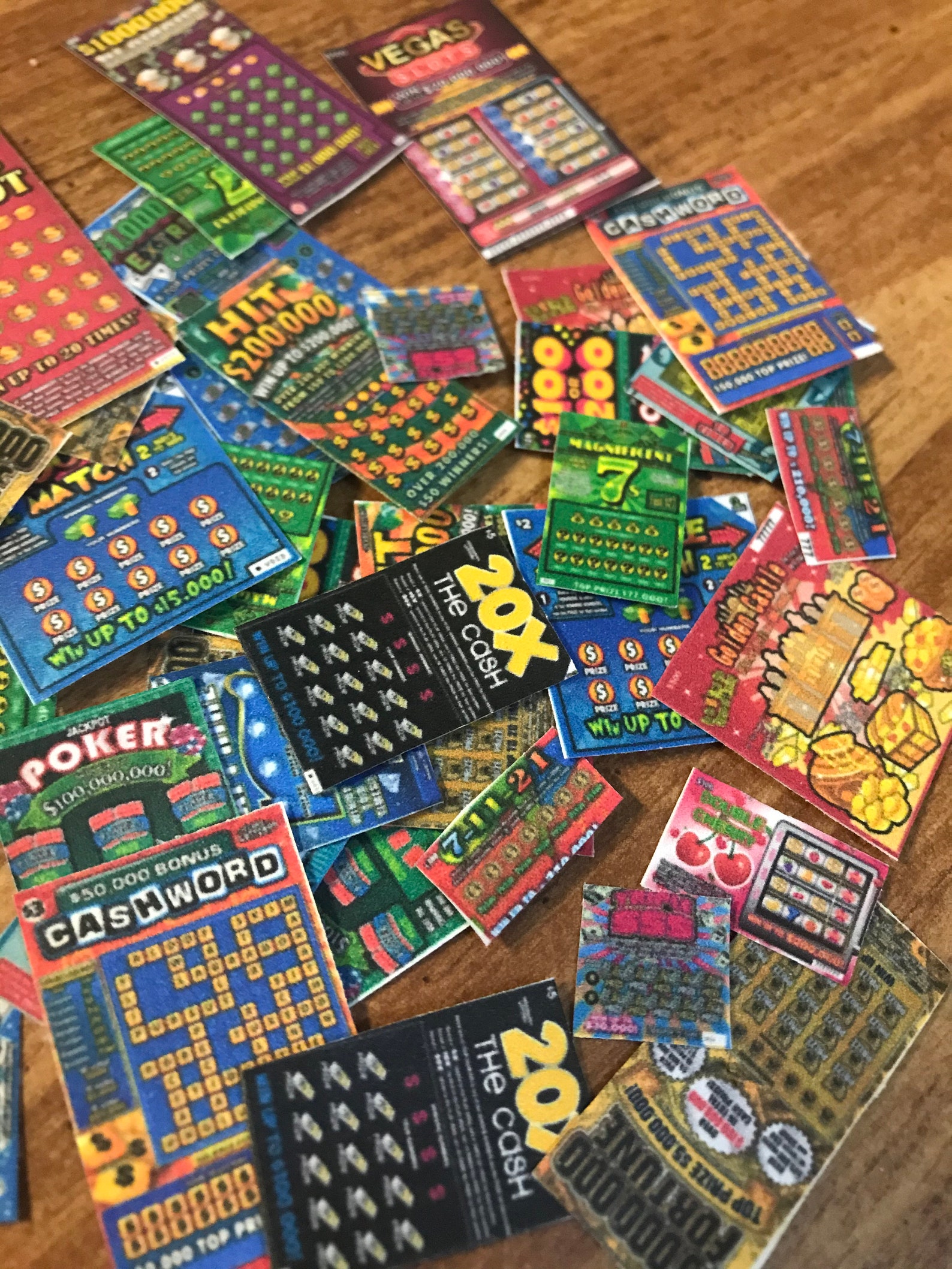 Miniature lottery tickets digital download jpeg 1/6 scale | Etsy