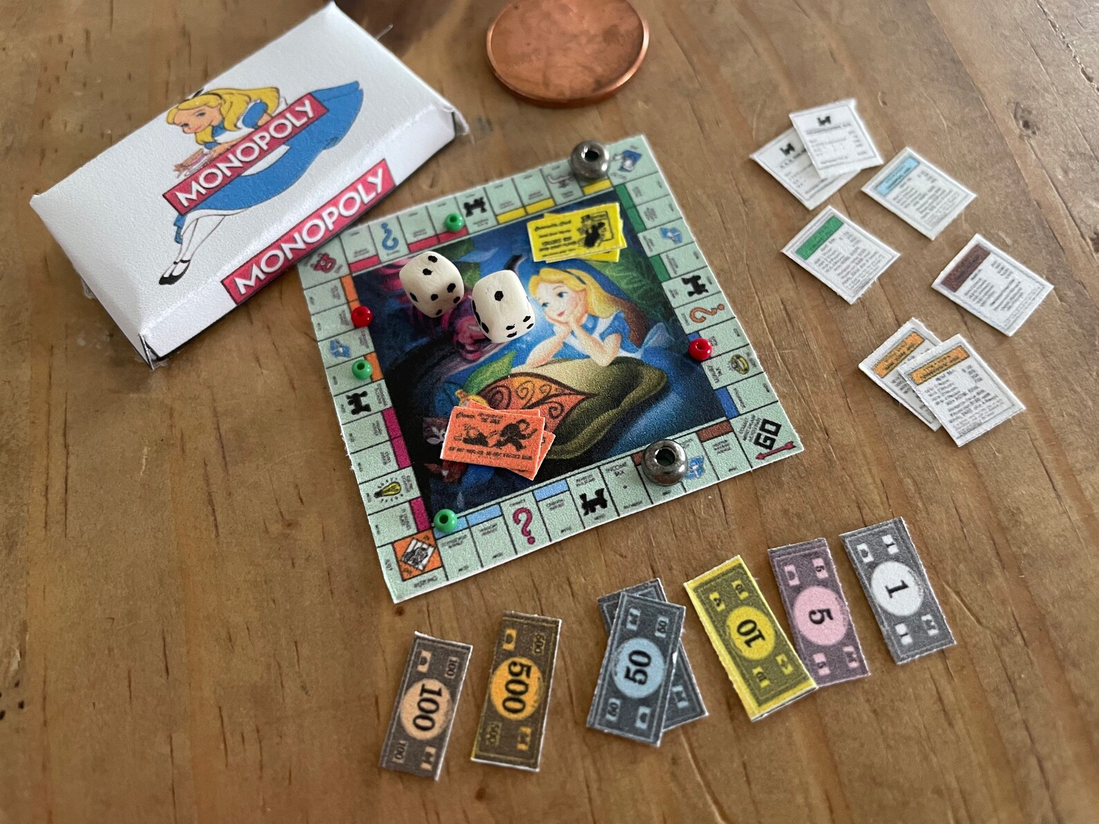 Miniature Alice in Wonderland Monopoly 112 Scale Etsy