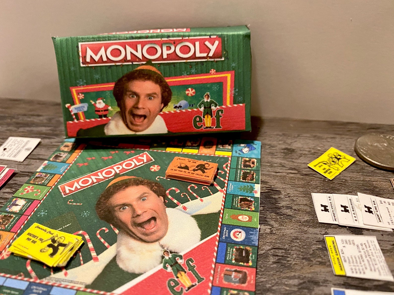 Miniature Elf Monopoly 1/6 scale | Etsy