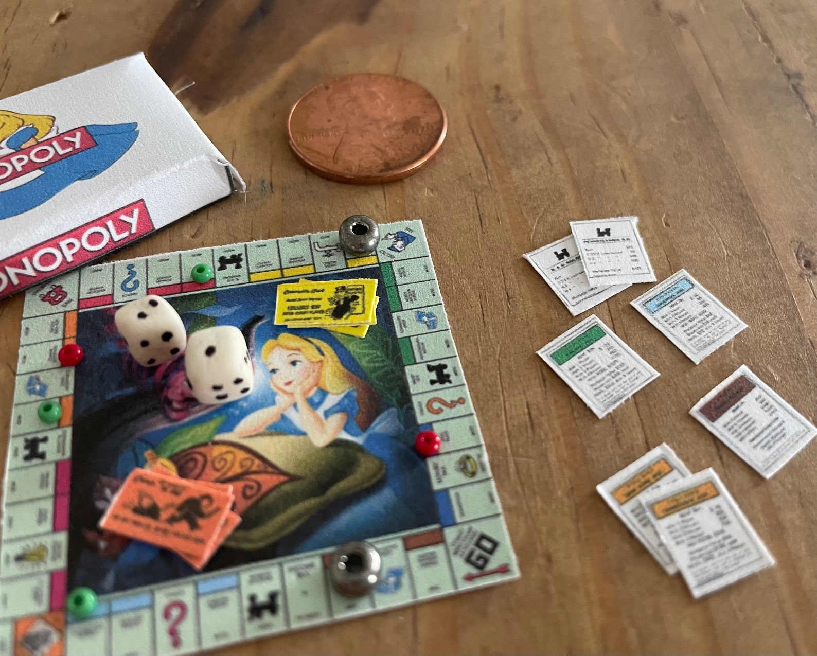 Miniature Alice in Wonderland Monopoly 112 Scale Etsy