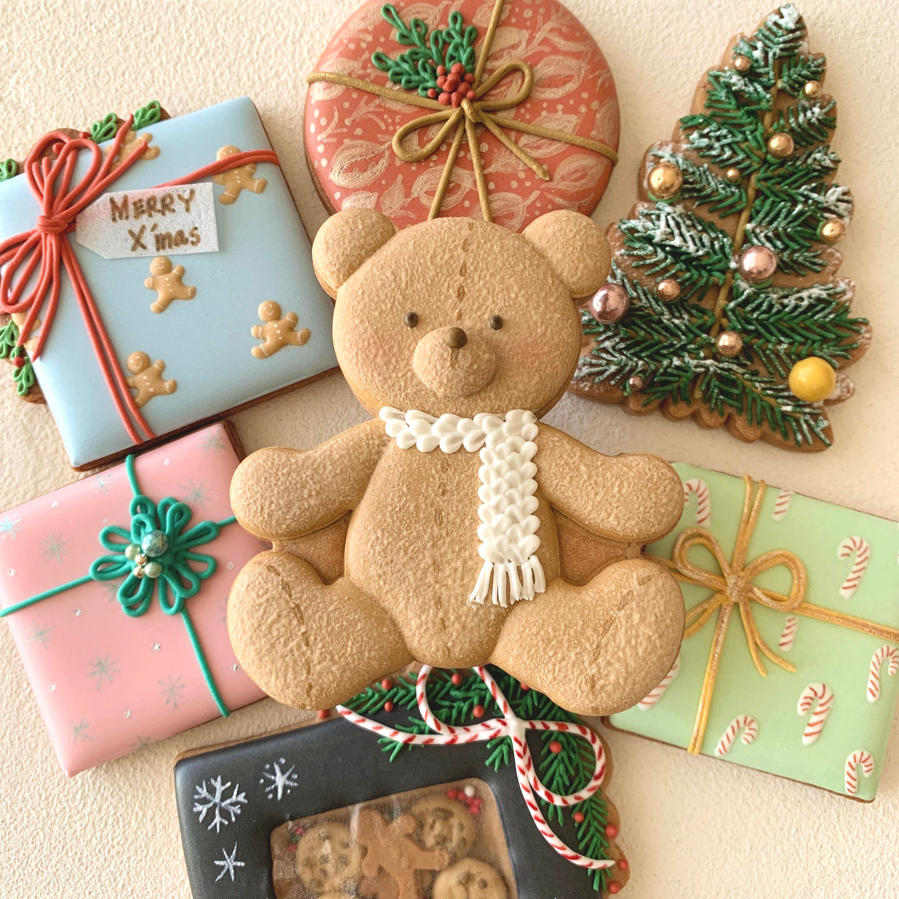 Fiocco] Teddy bear cookie cutter stamp set (00390)