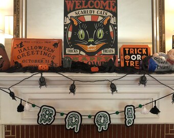 Boo Banner, Cute Boo Banner, Cute Halloween Banner, Halloween Felt Decor, Home Decor, Felt Banner, Accent Banner