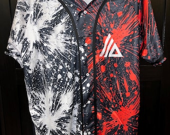 ATLiens Inspired Space Dads Half/Half Baseball Rave Festival Jersey - Unisex/Men's (LIGHTWEIGHT JERSEY)