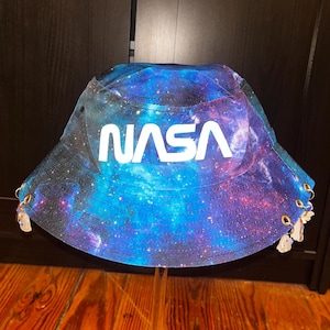 NASA Inspired Galaxy Space Festival Rave Bucket Hat with Charms