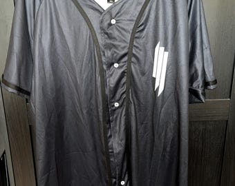 Skrillex Inspired Black and White Baseball Rave Festival Jersey - Unisex/Men's (LIGHTWEIGHT JERSEY)