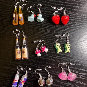 Handmade Sterling Silver Earrings with Whimsical Funny Cute Charms