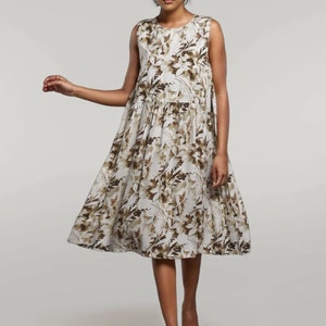 Floral Print Romantic Summer Dress, Women’s Sleeveless with Pockets, Casual Sundress Perfect Gift For Her, Dress Perfect for Everyday Wear