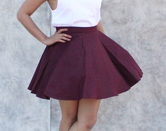 Linen Mini Skirt For Women, Linen Skirt, Layered Linen Skirt, Linen Skater Skirt,  Mini Linen Skirt, Circle Skirt