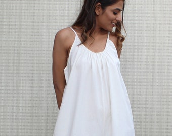 Soft Linen Dungaree Dress with Adjustable Strap, Linen Overalls, Loose Wide Leg Romper, Sleveless Lounge Wear Jumpsuit