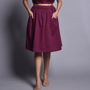 Linen Skirt, Knee Length skirt with Pockets, Linen clothing, Summer skirts, Women skirts, Gift for her, Handmade Clothing, Fall Spring Skirt