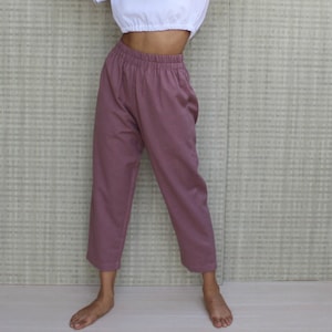 Elastic Waist Linen Pants, Long Linen Pants, Casual Large Size Trousers, Women Linen Trousers, Plus Size Pants,  Summer Pants, Womens Pants