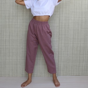 Elastic Waist Linen Pants, Long Linen Pants, Casual Large Size Trousers, Women Linen Trousers, Plus Size Pants, Summer Pants, Womens Pants image 5