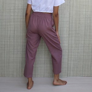 Elastic Waist Linen Pants, Long Linen Pants, Casual Large Size Trousers, Women Linen Trousers, Plus Size Pants, Summer Pants, Womens Pants image 2