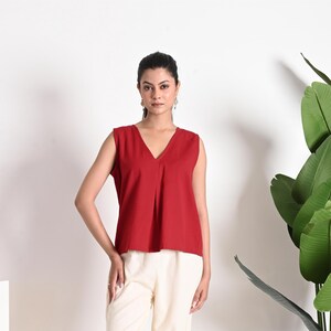 Linen Slip Blouse, V Neck Summer Linen Tank Top, Camisole Linen Top, Classic Linen Top, Oversized linen top, Linen blouse, Basic linen top