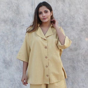 Button up shirt, Boho clothing for women, Women&#39;s Linen Button Down Shirt, Casual Top, Lightweight, Minimalist Shirt, Linen Tops Women