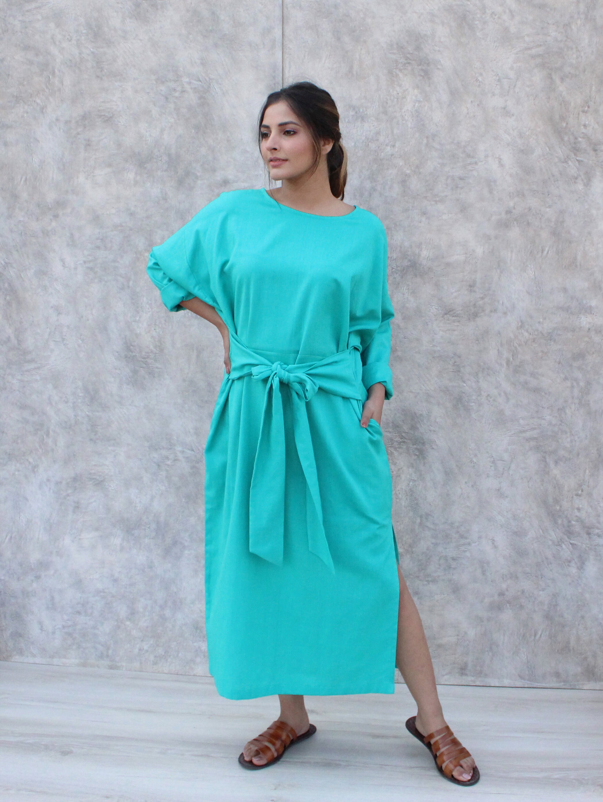 Linen Gauze Wrap Dress Wrap Dress Women Wrap Dress Maxi Etsy