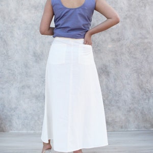 White Skirt Linen, Women's Linen Long Skirt, Vintage Skirt, Linen Skirt, Women Skirt, Plus Size Skirt, Maxi Skirt, Fall Spring Skirt Custom image 2