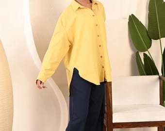 Oversize Linen Shirt, Linen Blouse, Button Down Shirt, Oversized Shirts, Long Sleeve Women Top, Summer Blouse, Loose Linen Top, Gift for Mom