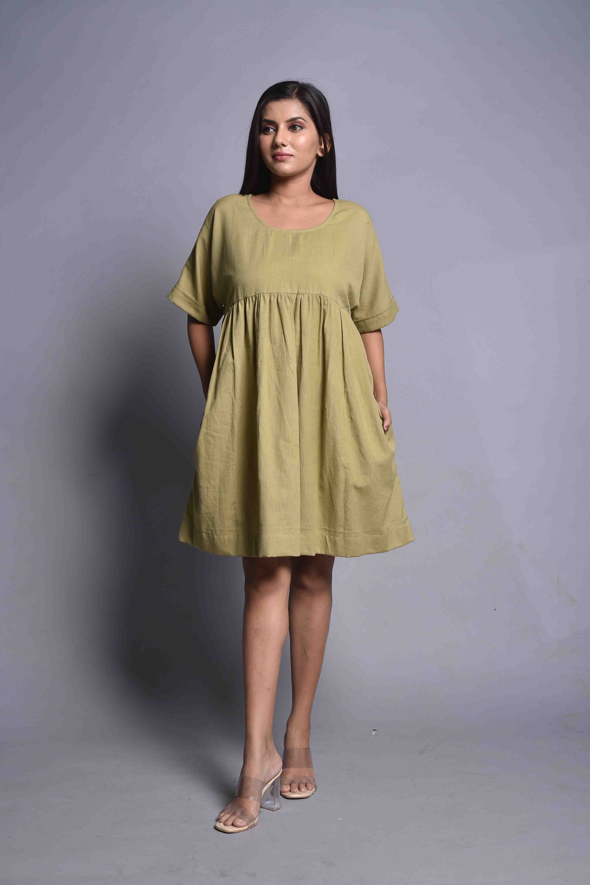 chinese dress ladies Mordenmiss Women's Cotton Linen Dress Summer Midi Dresses with Pockets (L  Navy) at Amazon Women's Clothing store main image 1